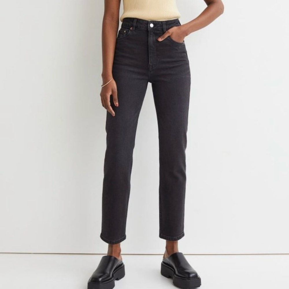 H&M Vintage Slim High Waist Ankle Length Charcoal Wash Jeans Size 2